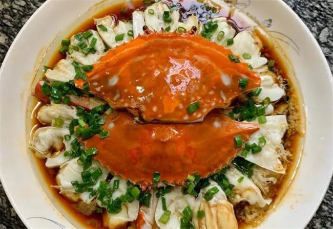 鲜香味美的肉末蒸梭子蟹 关键是五花肉也能吃出海鲜的味道